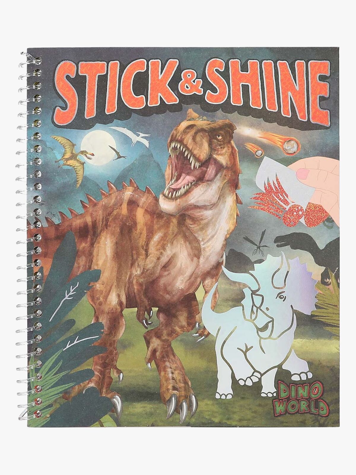 Dino World Stick & Shine Malbuch