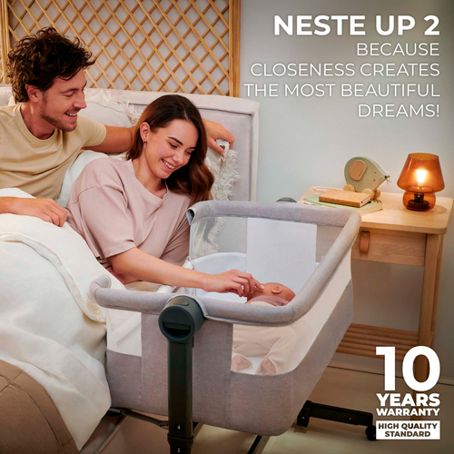 Kinderkraft Nestee Up 2 Beistellbett, Full Light Grey