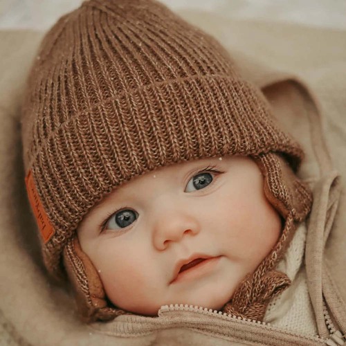 BabyMocs Mütze mit Ohrenklappen, Karamell