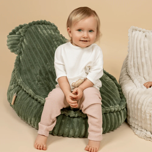 Meowbaby Churros Sitzsack Teddy, Olive Sage Green