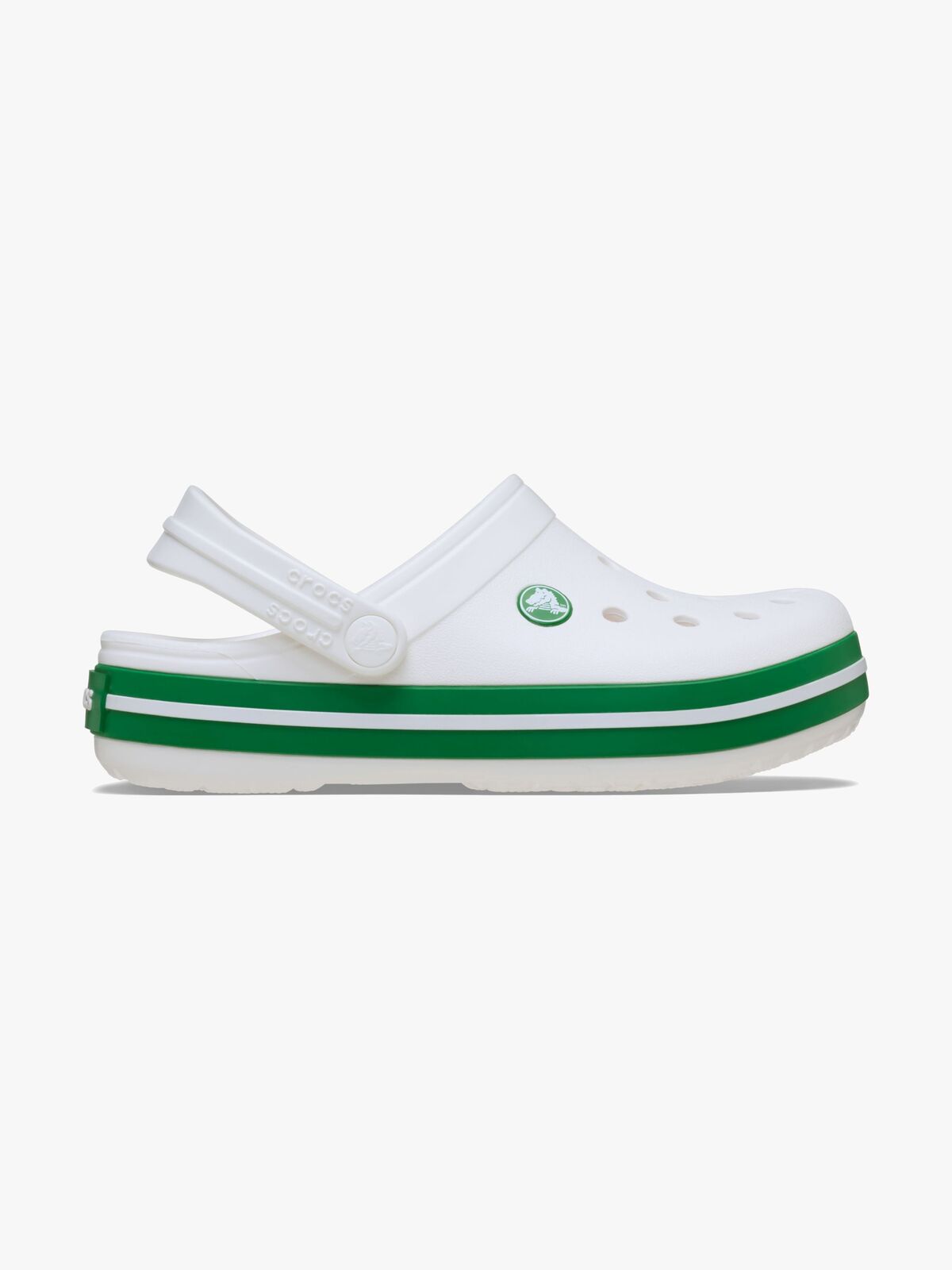 Crocs Crocband Kids Sandalen, White/Green Ivy