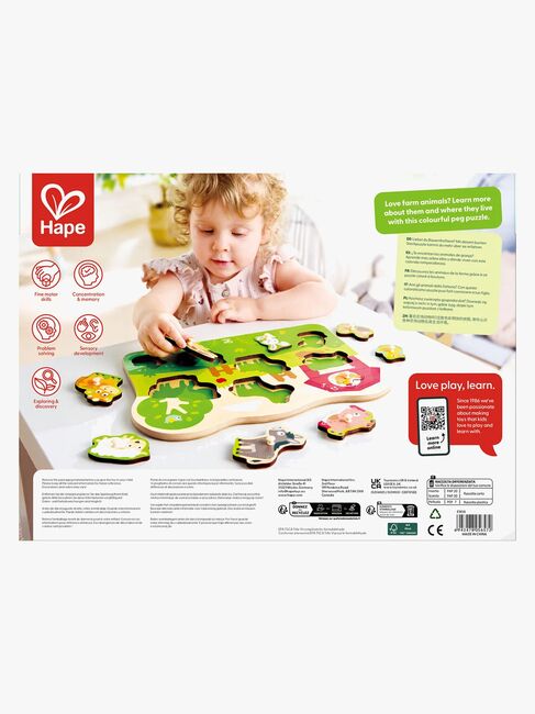 Hape Knopfpuzzle Bauernhoftiere 10 Teile