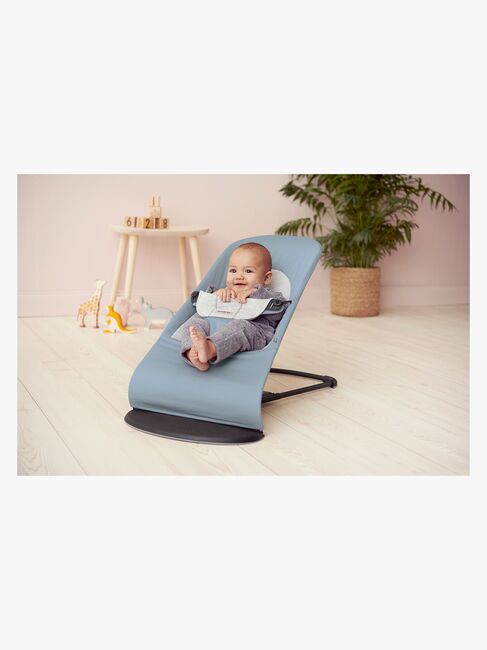 BabyBjörn Balance Soft Babywippe Gewebt Jersey-Stoff, Blau/Grau