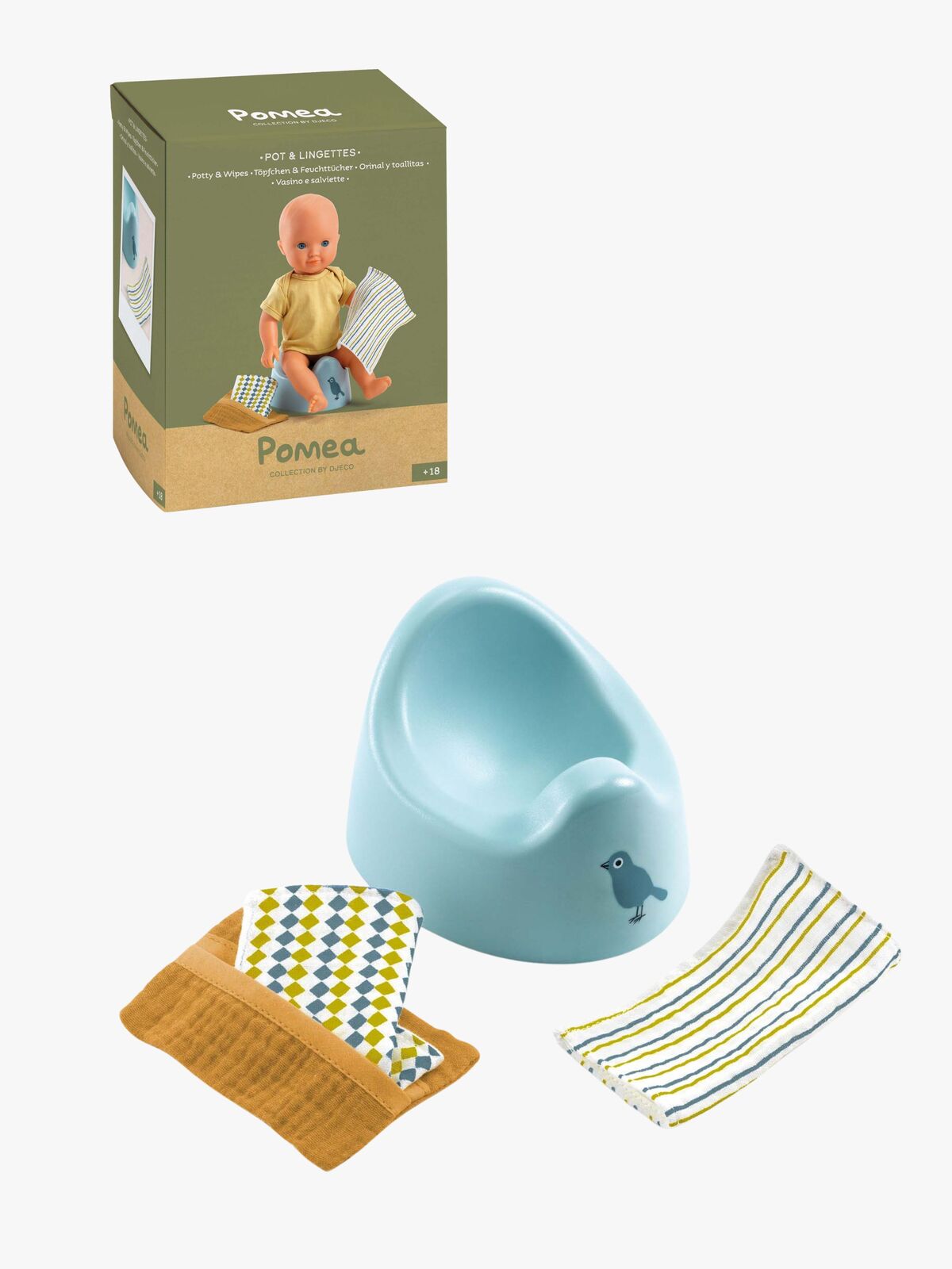 Djeco Puppenzubehör Töpfchen & Stoffservietten für Puppe