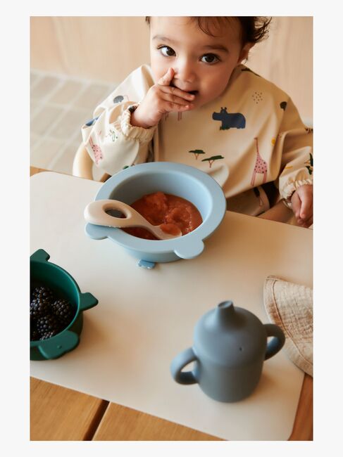 LIEWOOD Iggy Dino Schüsseln Silikon 4er-Pack, Blue Multi