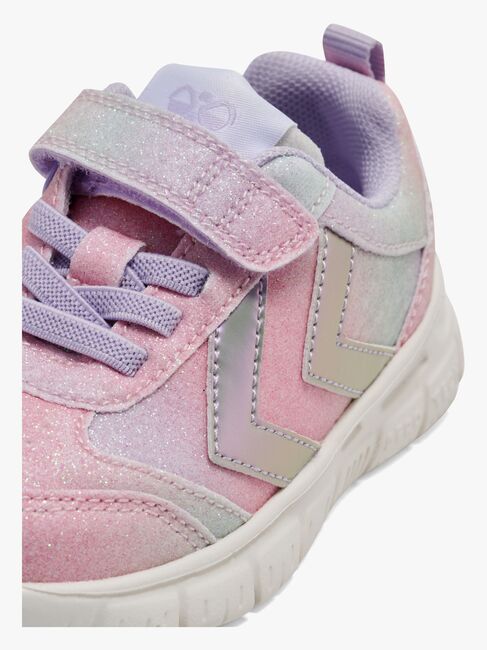 Hummel Crosslite Glitter Infant Sneaker, Multicolor Pink