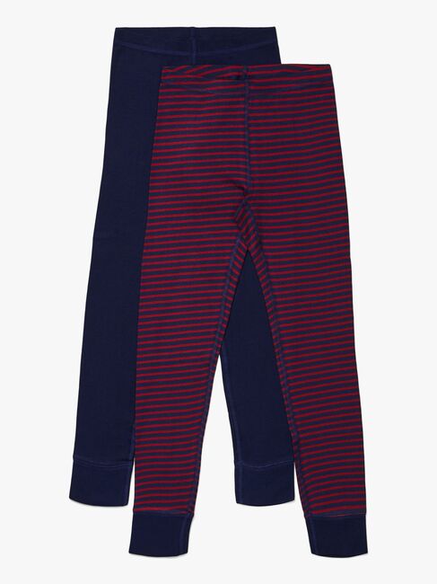 Luca & Lola Toto Lange Unterhose 2er-Pack, Navy/Stripes