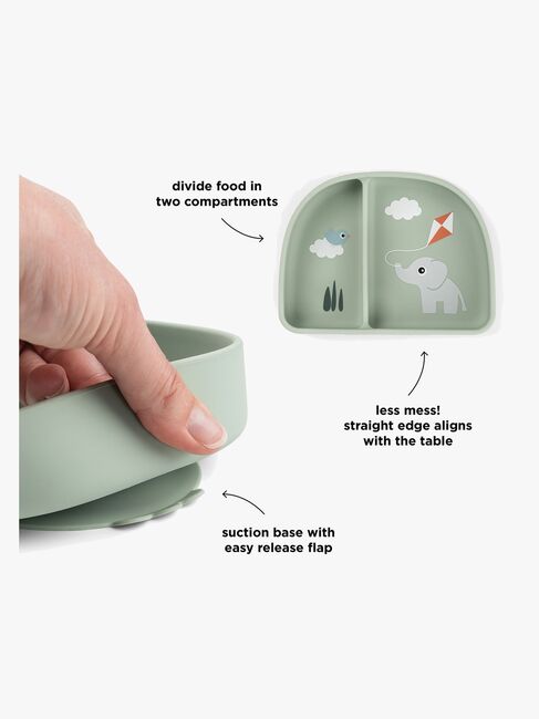 Done By Deer Playground Unterteilter Teller Stick & Stay, Green