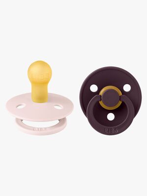 BIBS Colour Schnuller 2er-Pack Größe 1, Petal/Plum