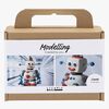 Creativ Company Bastelset Mini Modelliermasse Roboter, Blau/Grau/Rot