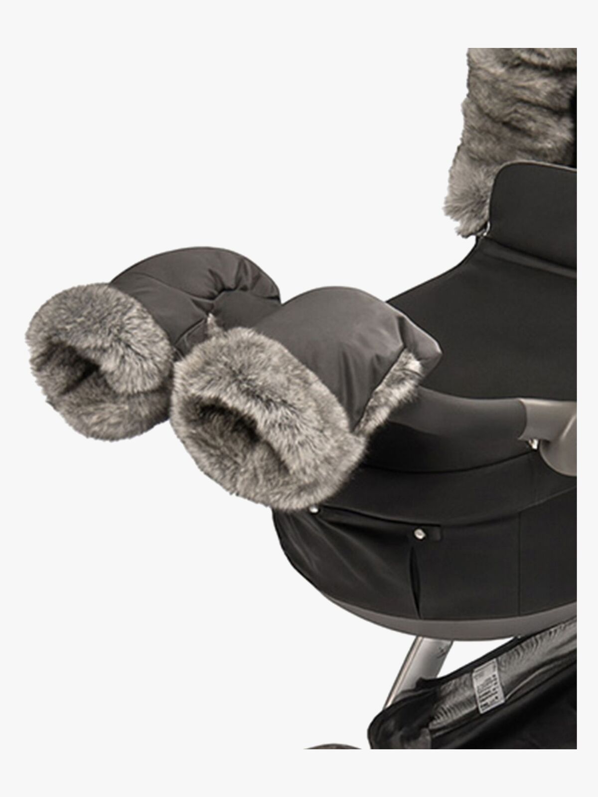 Tinkafu Kinderwagen-Fäustlinge, Grey Faux Fur