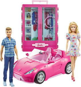 Barbie & Ken Puppen mit Cabrio und Kleiderschrank