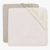 Jollein Spannbettlaken 2er-Pack 70x140, Oatmeal/Sand