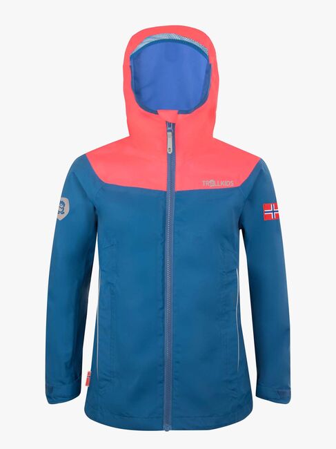Trollkids Bergen Regenjacke, Midnight Blue/Coral