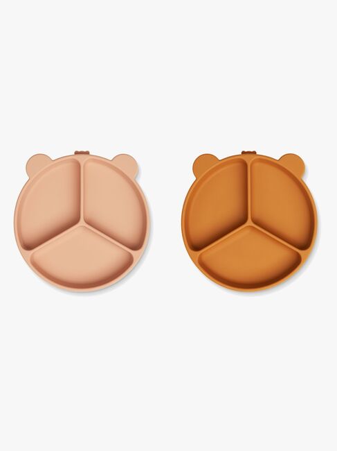 LIEWOOD Stacy Unterteilter Teller 2er-Pack, Mustard/Tuscany Rose