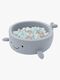 MeowBaby Boucle Whale Bällebad, Dusty Ice Blue