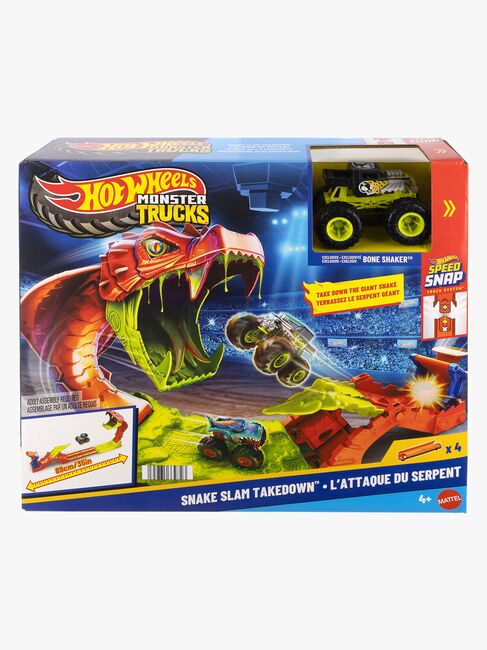 Hot Wheels Monster Trucks Autorennbahn Snake Slam Takedown