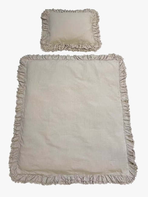 Mini Dreams Bettwäsche Babybett Vintage Rüschen, Khaki