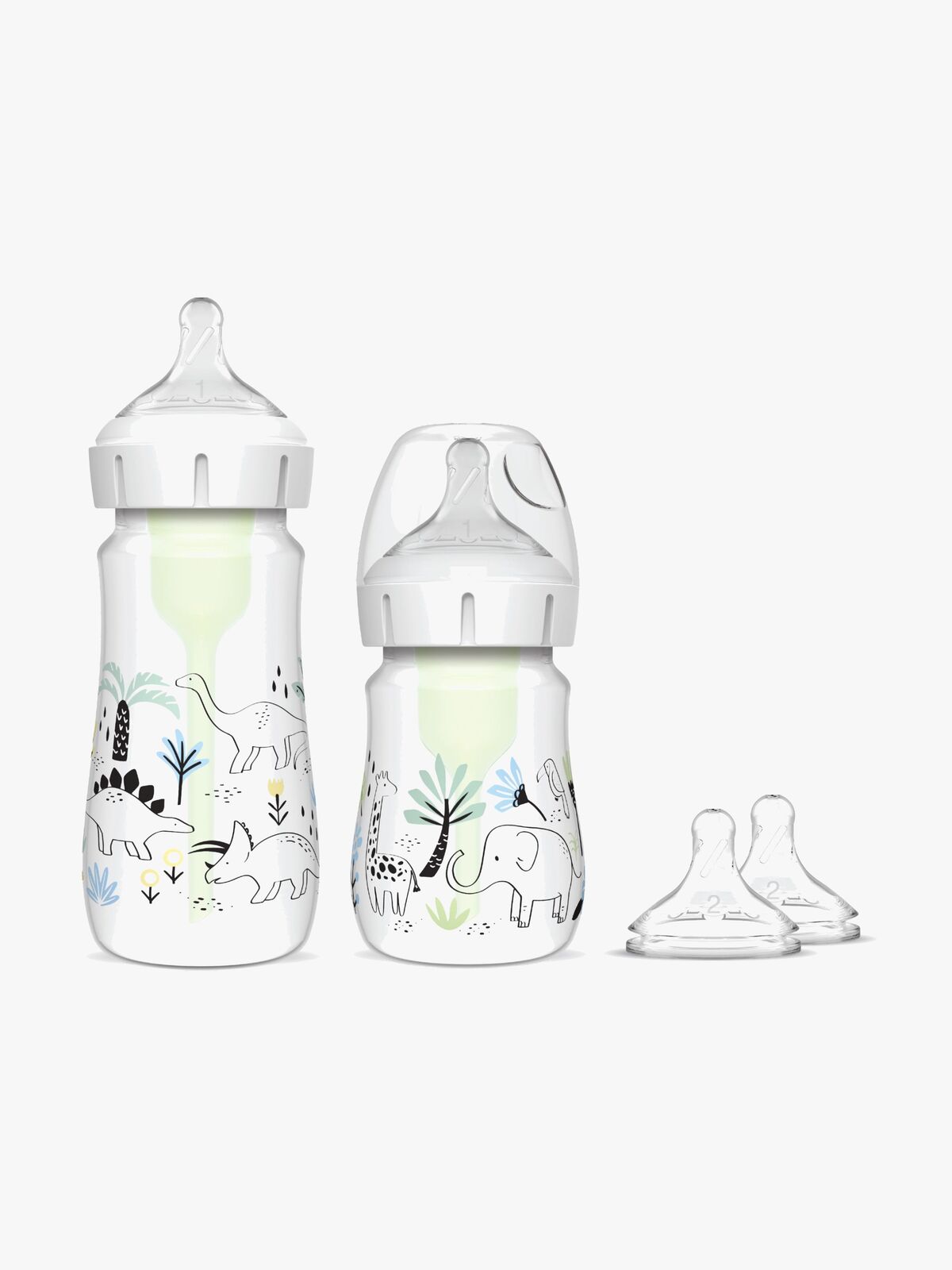 Dr. Brown WideNeck Options+ Babyflaschen 150 ml + 270 ml 2er-Pack, Jungle
