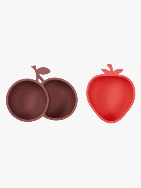 OYOY Yummy Strawberry & Cherry Schüssel, Cherry Red/Nutmeg