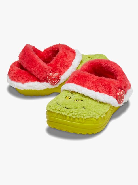 Crocs Grinch Classic Kids Gefütterte Schlappen, Multi
