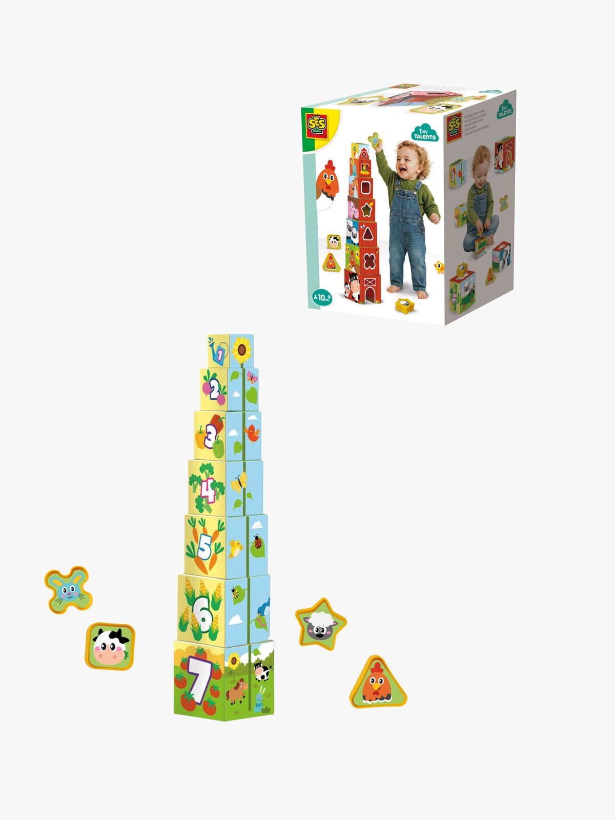 SES Creative Stapelklötze Bauernhoftiere 2-in-1