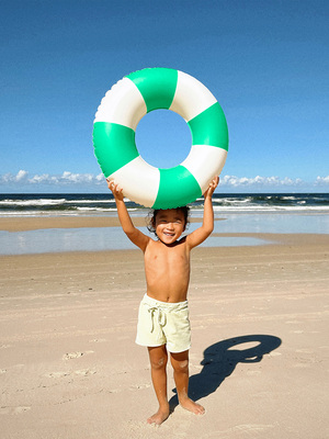 SUNNYLiFE Mini Schwimmring, Pool Party Green Stripe