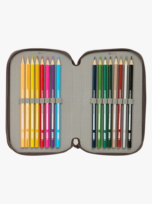 Jurassic World Gefülltes Dreifach-Federmäppchen 37 Teile, Braun