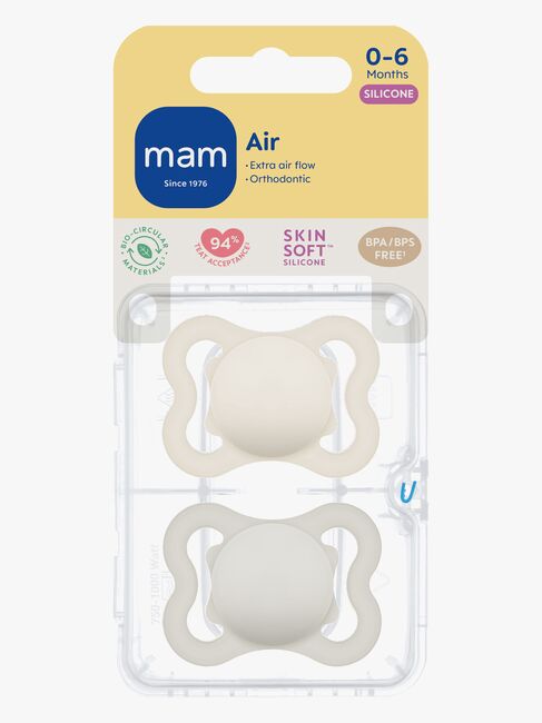 MAM Air Silikon Schnuller 2er-Pack 0-6m, Neutral