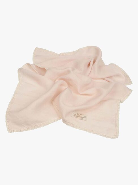 BabyMatex Leinen-Babydecke 75 x 100 cm, Rosa 