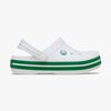 Crocs Crocband Kids Sandalen, White/Green Ivy