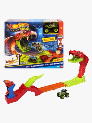 Hot Wheels Monster Trucks Autorennbahn Snake Slam Takedown