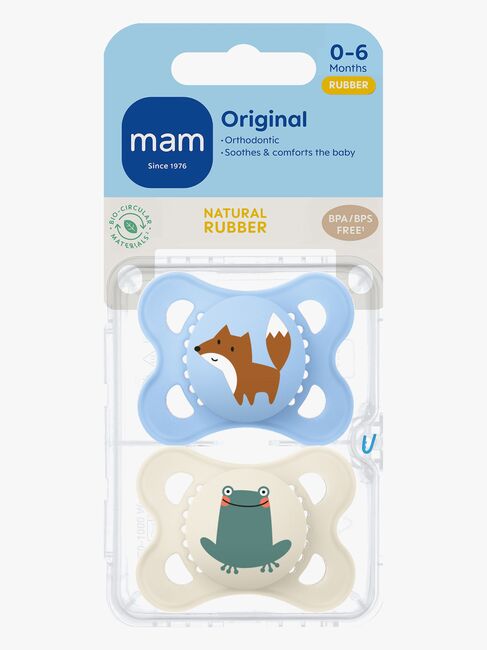 MAM Original Naturkautschuk Schnuller 2er-Pack 0-6m, Blau