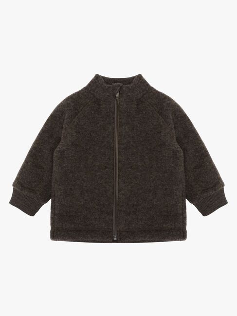 Mikk-Line Wollfilz-Jacke Kind, Dark Brown Melange