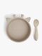 nuuroo Elia Giraffe Tellerset 2er-Pack Silikon, Cobblestone