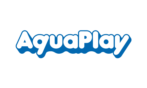 Logo mit 'AquaPlay' in blauer Schrift.