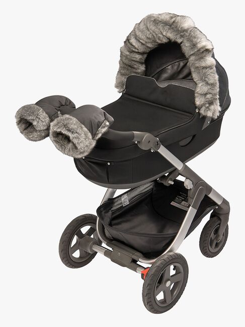 Tinkafu Kinderwagen-Fäustlinge, Grey Faux Fur