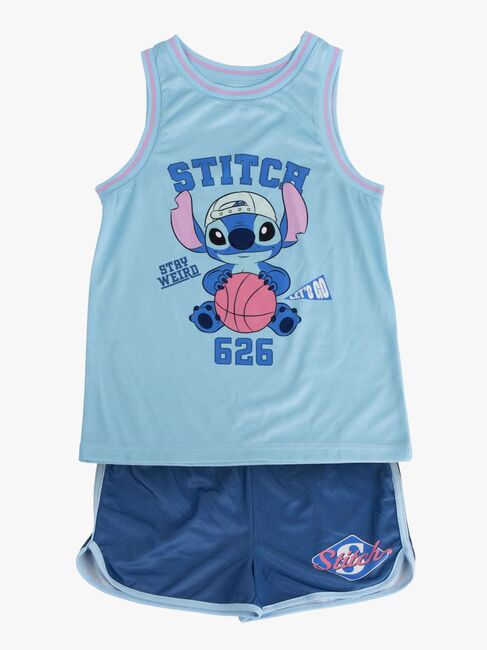 Disney Stitch Tanktop & Shorts Sport Set, Blau