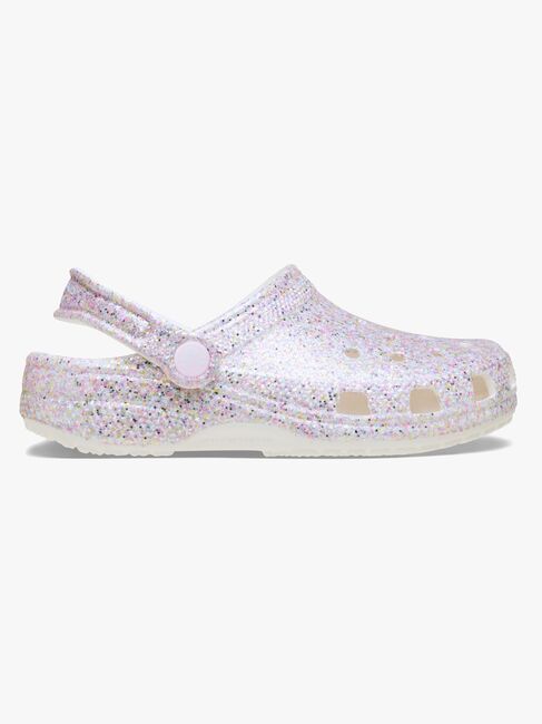 Crocs Classic Fantasy Glitter Pantoffeln, Weiß