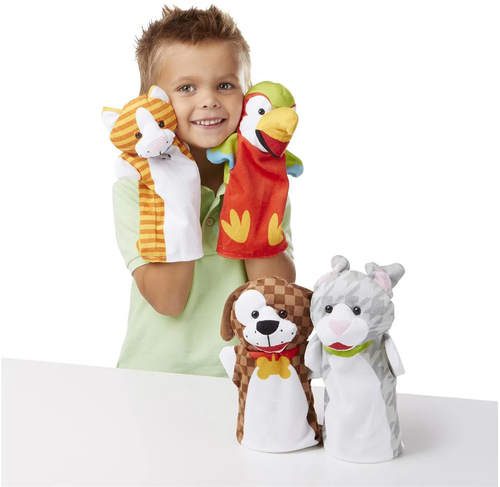 Melissa & Doug Handpuppen Verspielte Tiere 4er-Pack
