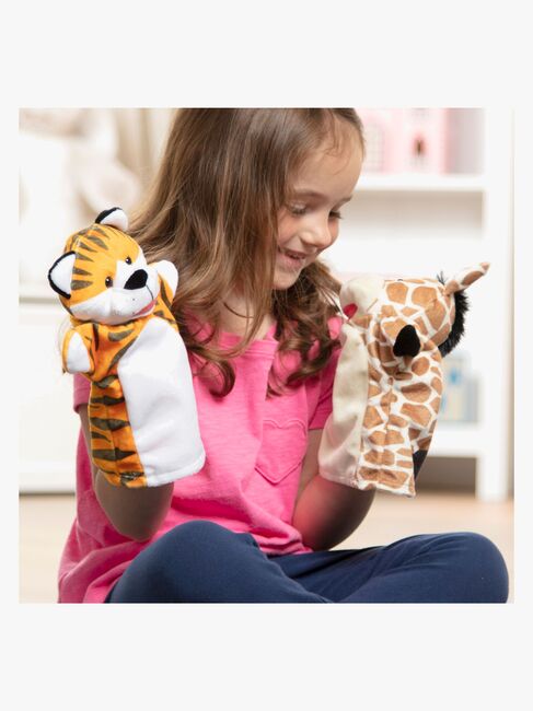 Melissa & Doug Handpuppen Kuscheltiere Zoo, 4 Stück
