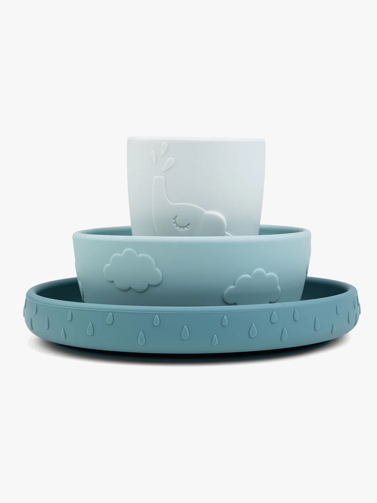 Done By Deer Stick & Stay Geschirr-Set Deer Friends, Blue