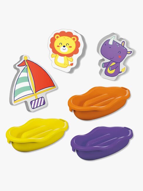 SES Creative Badespielzeug-Set Boote mit Schaumtieren