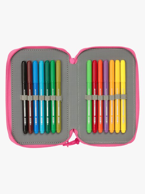 Disney Prinzessinnen Gefülltes Dreifach-Federmäppchen 37 Teile, Rosa