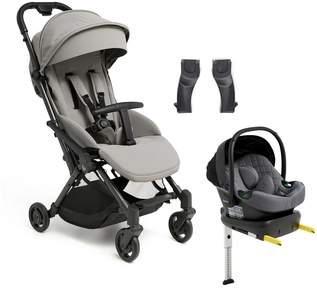 Beemoo Easy Fly Lux 4 Buggy inkl. Route i-Size Babyschale & Basis, Stone Grey/Mineral Grey