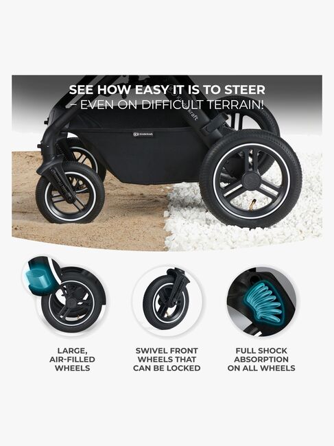 Kinderkraft Multifunctional 3-in-1 B-Tour Mink Pro Kombikinderwagen, Light Grey