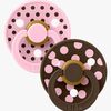 BIBS Studio Colour Polka Schnuller 2er-Pack Latex Größe 1, Baby Pink/Mocha