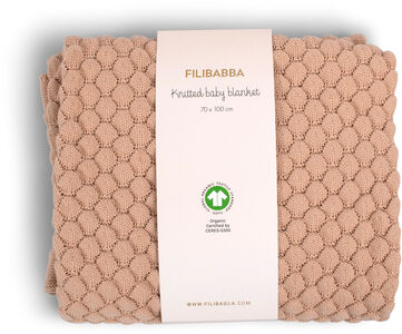 FILIBABBA Gestrickte Decke, Ivory Cream