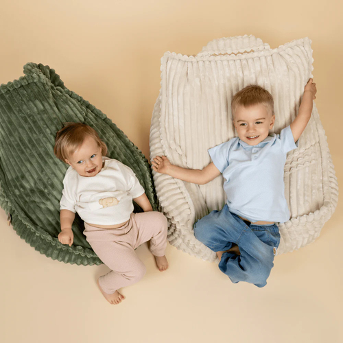 Meowbaby Churros Sitzsack Teddy, Olive Sage Green