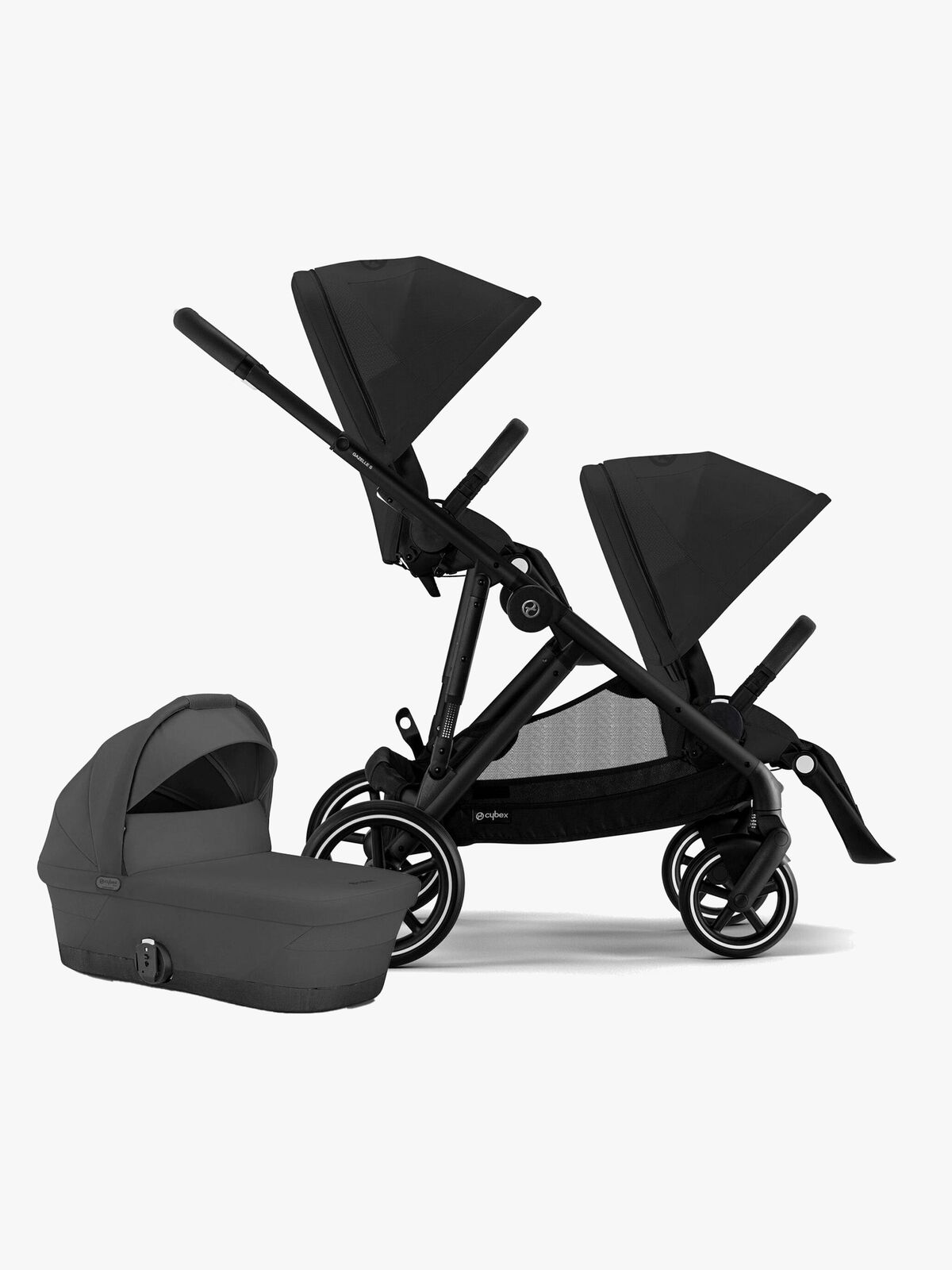 Cybex GAZELLE S Geschwisterwagen, Moon Black/Black